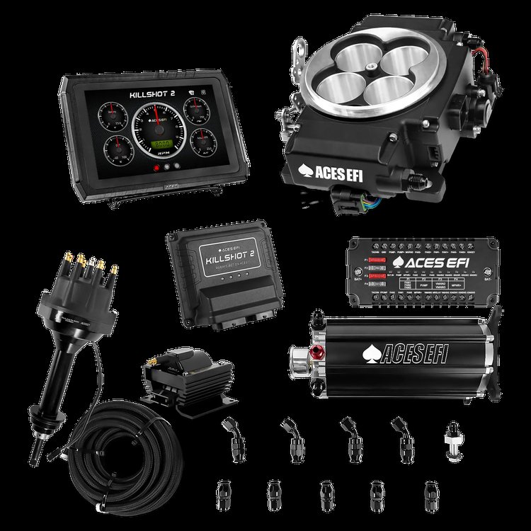 Complete Killshot 2 Pro EFI Conversion Kit for 4150-Flange Intake Manifolds [Black]