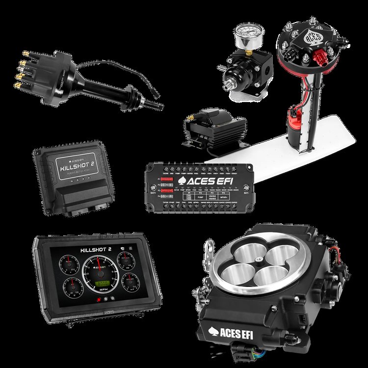 Complete Killshot 2 Pro EFI Conversion Kit for 4150-Flange Intake Manifolds [Black]
