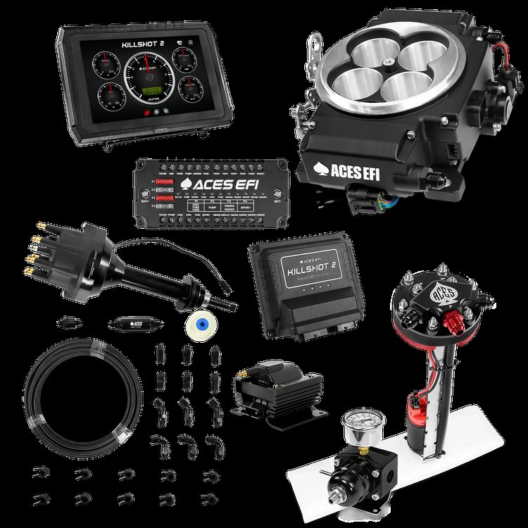 Complete Killshot 2 Pro EFI Conversion Kit for 4150-Flange Intake Manifolds [Black]