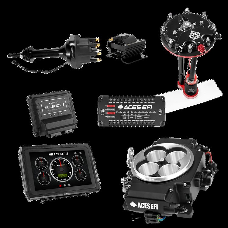 Complete Killshot 2 Pro EFI Conversion Kit for 4150-Flange Intake Manifolds [Black]