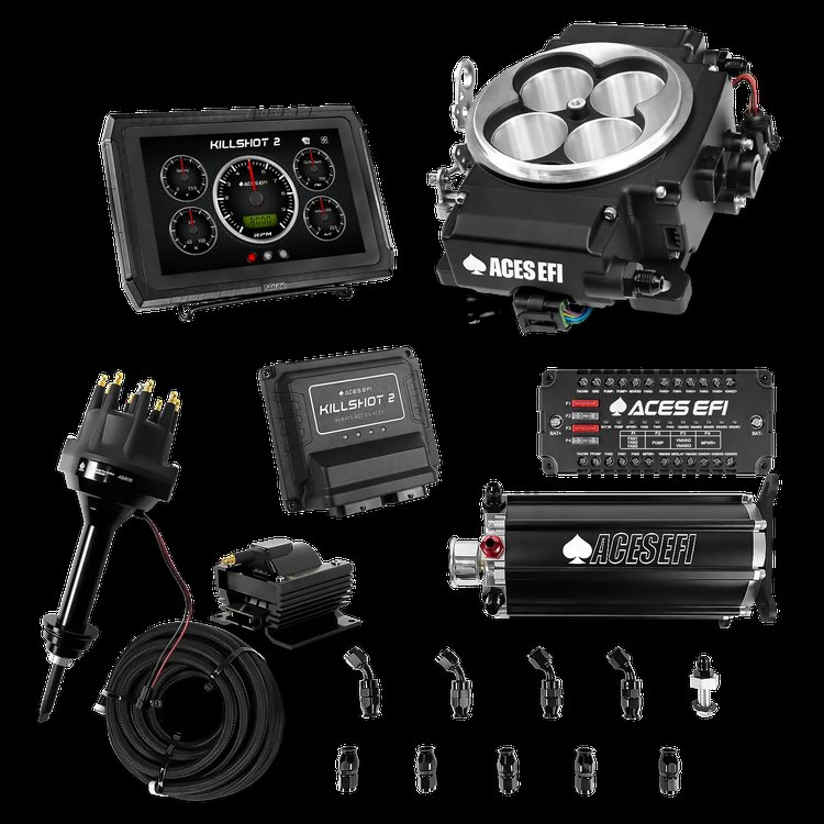 Complete Killshot 2 Pro EFI Conversion Kit for 4150-Flange Intake Manifolds [Black]