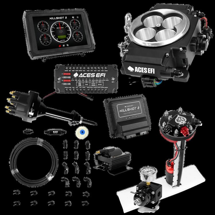 Complete Killshot 2 Pro EFI Conversion Kit for 4150-Flange Intake Manifolds [Black]