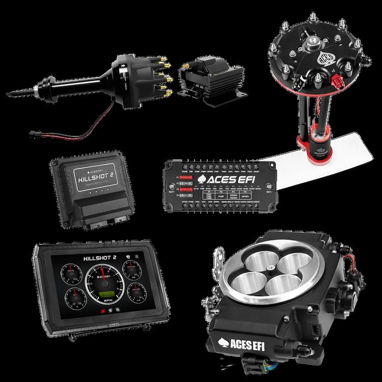 Complete Killshot 2 Pro EFI Conversion Kit for 4150-Flange Intake Manifolds [Black]