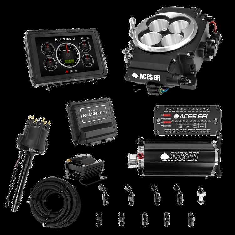 Complete Killshot 2 Pro EFI Conversion Kit for 4150-Flange Intake Manifolds [Black]