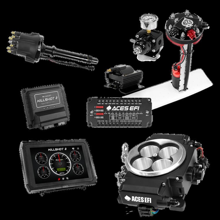 Complete Killshot 2 Pro EFI Conversion Kit for 4150-Flange Intake Manifolds [Black]