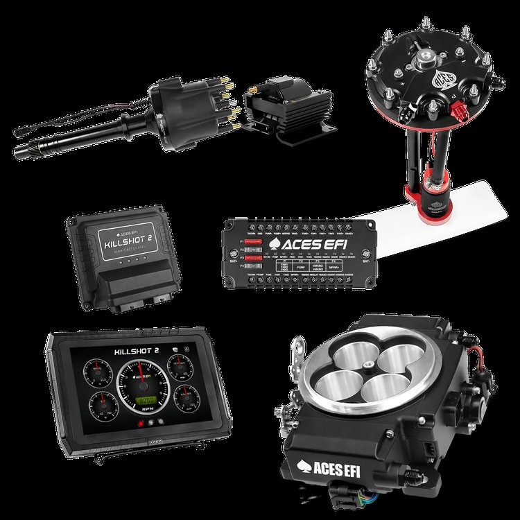 Complete Killshot 2 Pro EFI Conversion Kit for 4150-Flange Intake Manifolds [Black]