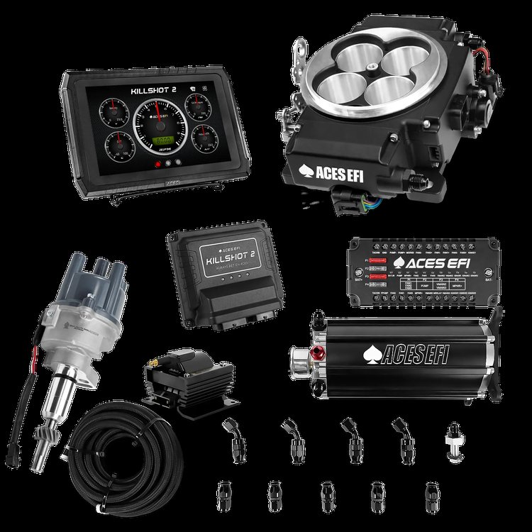 Complete Killshot 2 Pro EFI Conversion Kit for 4150-Flange Intake Manifolds [Black]