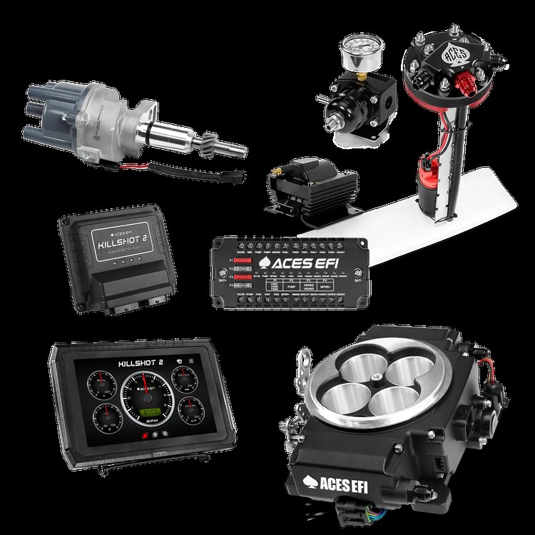 Complete Killshot 2 Pro EFI Conversion Kit for 4150-Flange Intake Manifolds [Black]