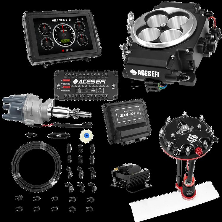 Complete Killshot 2 Pro EFI Conversion Kit for 4150-Flange Intake Manifolds [Black]