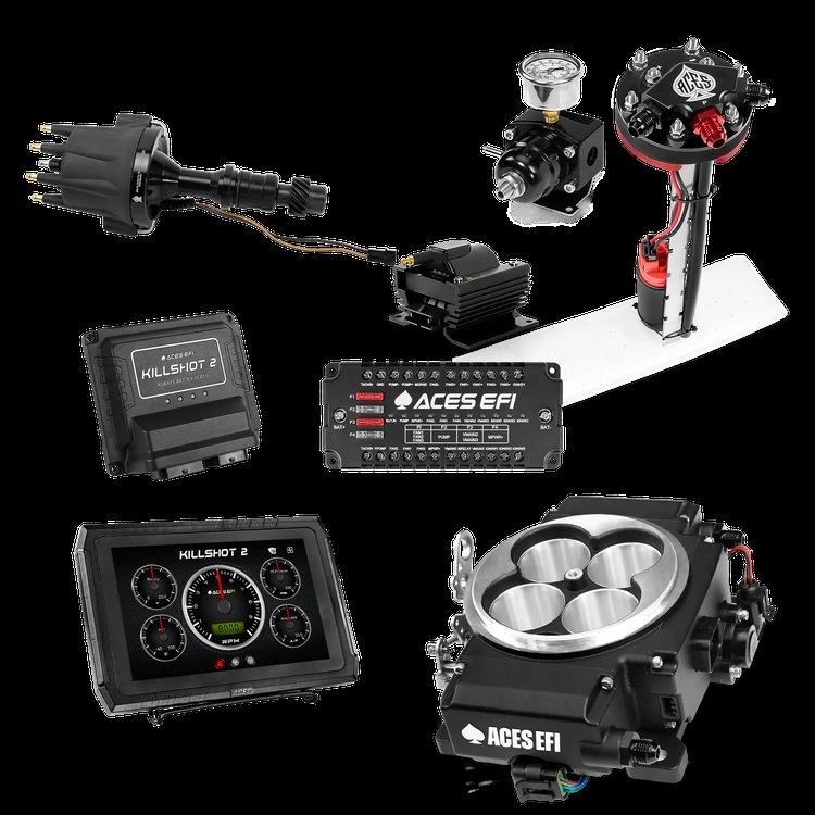 Complete Killshot 2 Pro EFI Conversion Kit for 4150-Flange Intake Manifolds [Black]