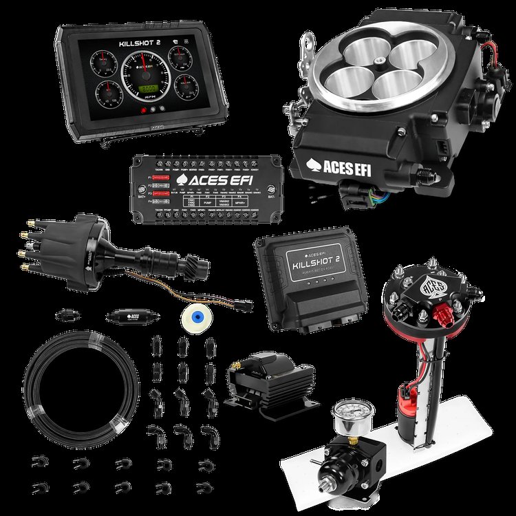 Complete Killshot 2 Pro EFI Conversion Kit for 4150-Flange Intake Manifolds [Black]