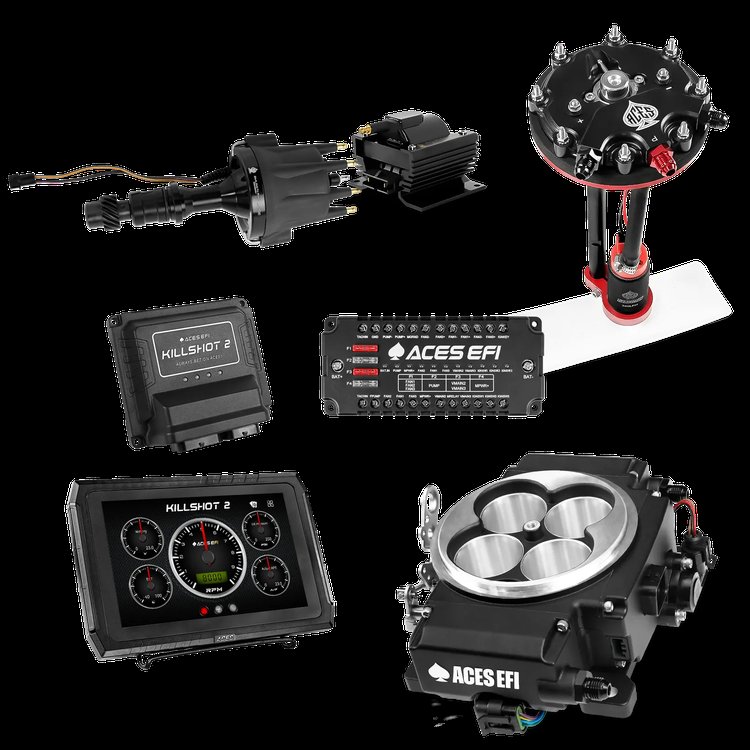 Complete Killshot 2 Pro EFI Conversion Kit for 4150-Flange Intake Manifolds [Black]
