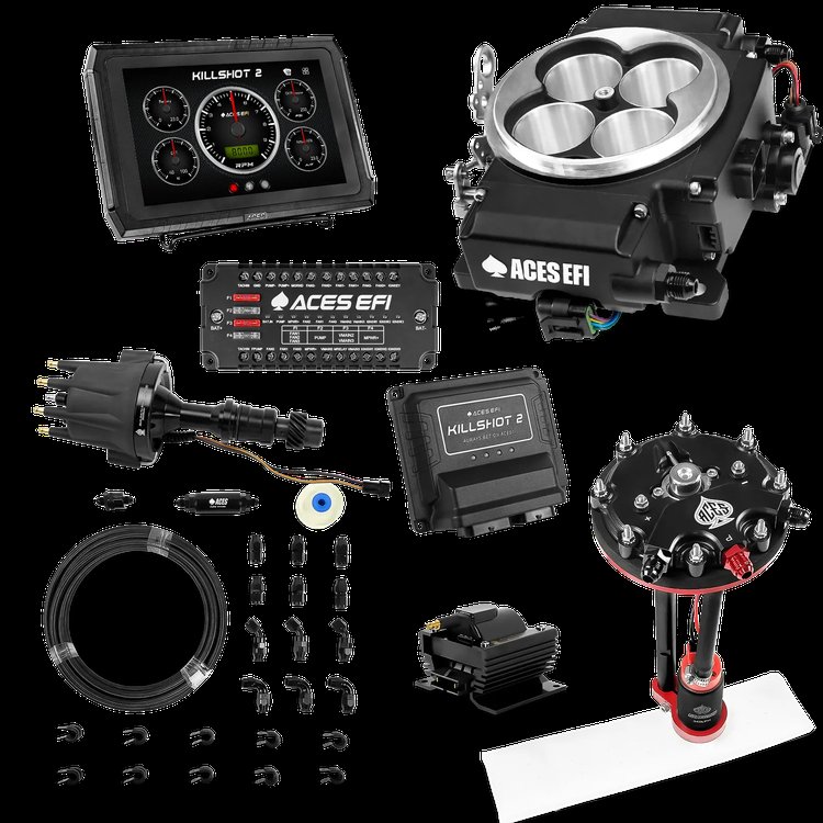 Complete Killshot 2 Pro EFI Conversion Kit for 4150-Flange Intake Manifolds [Black]