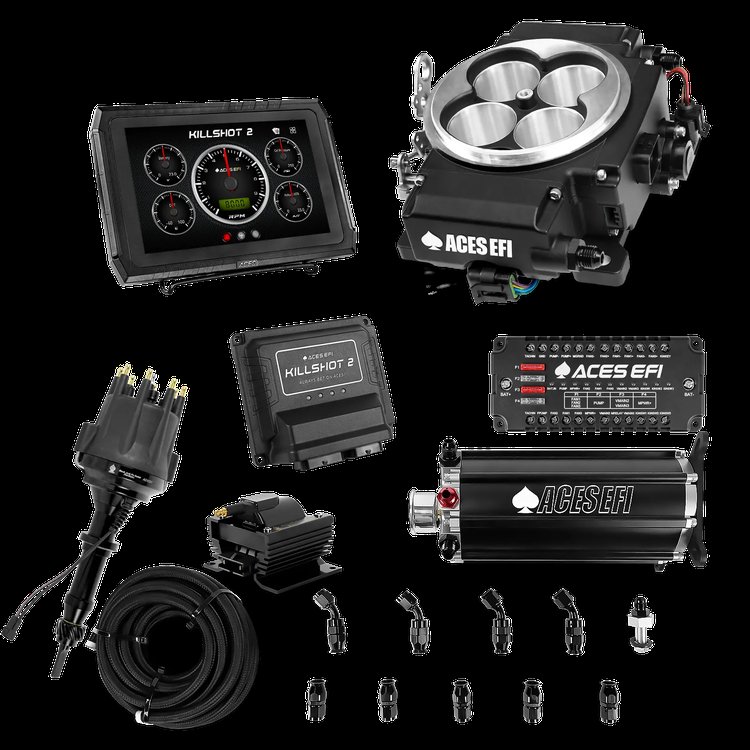 Complete Killshot 2 Pro EFI Conversion Kit for 4150-Flange Intake Manifolds [Black]