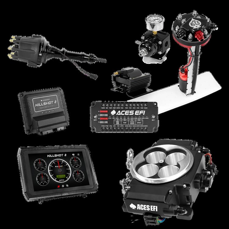 Complete Killshot 2 Pro EFI Conversion Kit for 4150-Flange Intake Manifolds [Black]