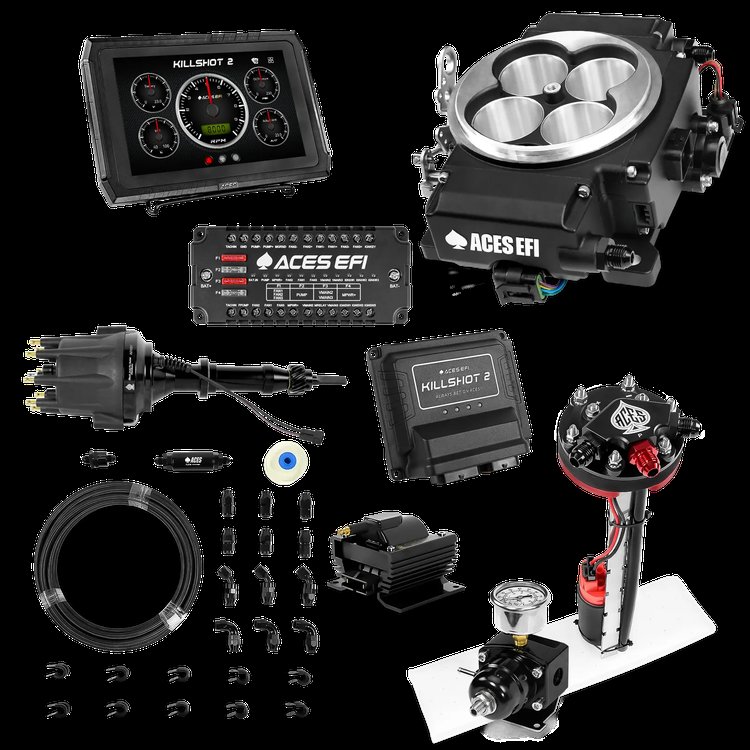 Complete Killshot 2 Pro EFI Conversion Kit for 4150-Flange Intake Manifolds [Black]