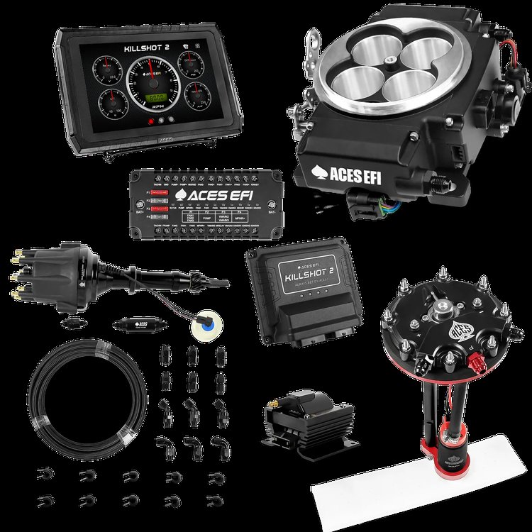 Complete Killshot 2 Pro EFI Conversion Kit for 4150-Flange Intake Manifolds [Black]