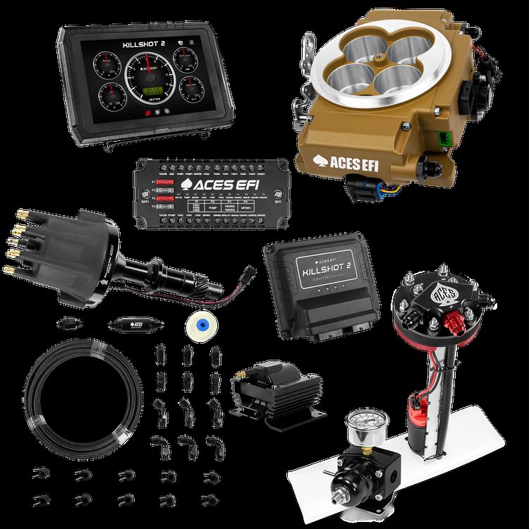 Complete Killshot 2 Pro EFI Conversion Kit for 4150-Flange Intake Manifolds [Gold]