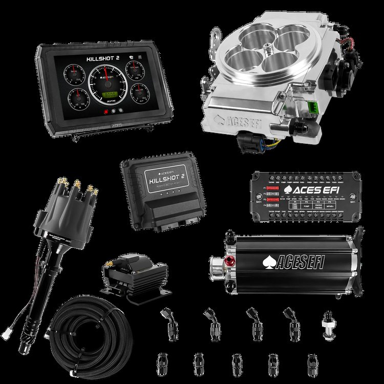 Complete Killshot 2 Pro EFI Conversion Kit for 4150-Flange Intake Manifolds [Polished]