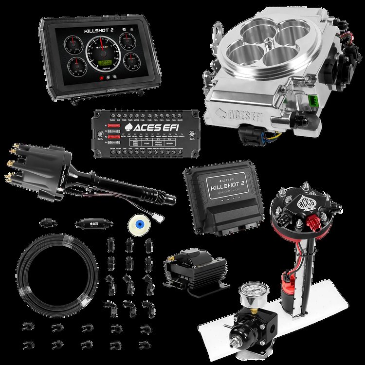 Complete Killshot 2 Pro EFI Conversion Kit for 4150-Flange Intake Manifolds [Polished]