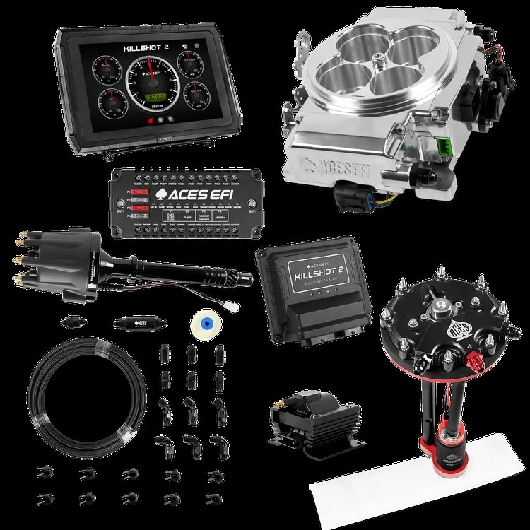 Complete Killshot 2 Pro EFI Conversion Kit for 4150-Flange Intake Manifolds [Polished]