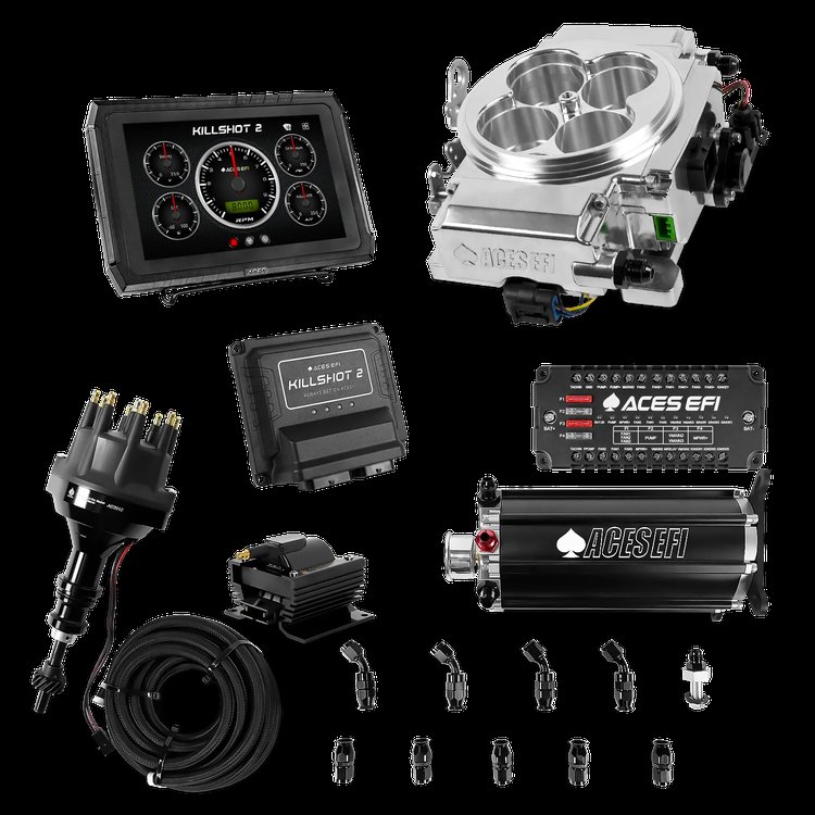 Complete Killshot 2 Pro EFI Conversion Kit for 4150-Flange Intake Manifolds [Polished]