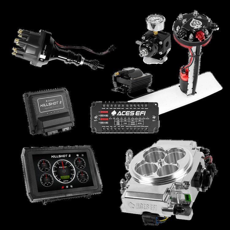 Complete Killshot 2 Pro EFI Conversion Kit for 4150-Flange Intake Manifolds [Polished]