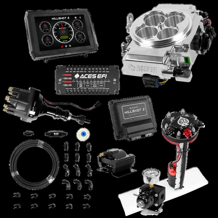 Complete Killshot 2 Pro EFI Conversion Kit for 4150-Flange Intake Manifolds [Polished]