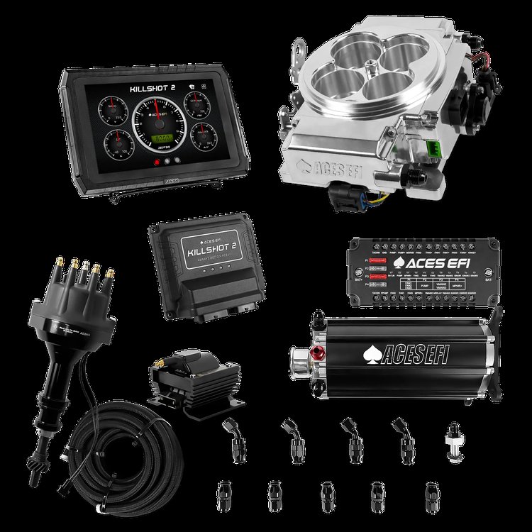 Complete Killshot 2 Pro EFI Conversion Kit for 4150-Flange Intake Manifolds [Polished]