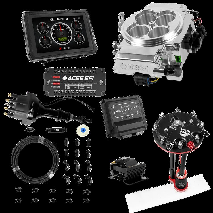 Complete Killshot 2 Pro EFI Conversion Kit for 4150-Flange Intake Manifolds [Polished]