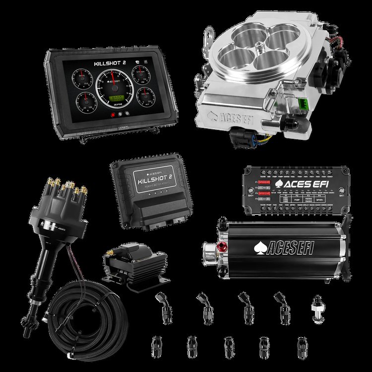 Complete Killshot 2 Pro EFI Conversion Kit for 4150-Flange Intake Manifolds [Polished]