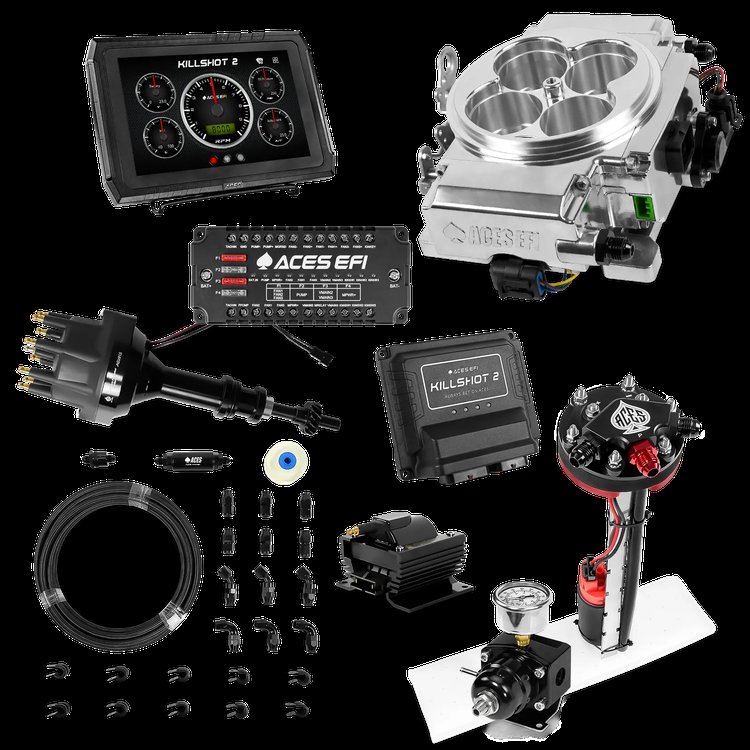 Complete Killshot 2 Pro EFI Conversion Kit for 4150-Flange Intake Manifolds [Polished]