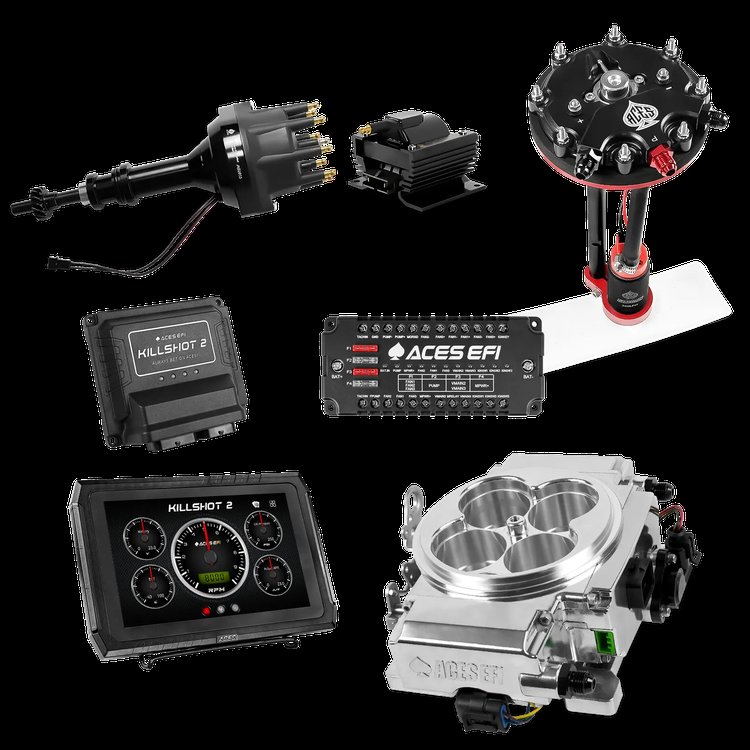 Complete Killshot 2 Pro EFI Conversion Kit for 4150-Flange Intake Manifolds [Polished]