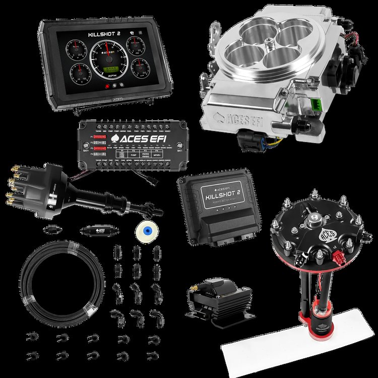 Complete Killshot 2 Pro EFI Conversion Kit for 4150-Flange Intake Manifolds [Polished]