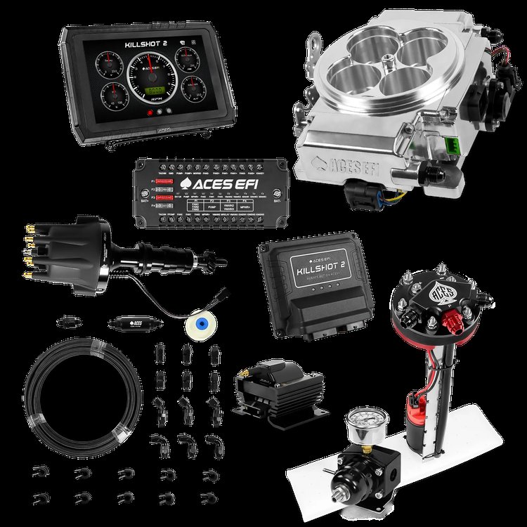 Complete Killshot 2 Pro EFI Conversion Kit for 4150-Flange Intake Manifolds [Polished]