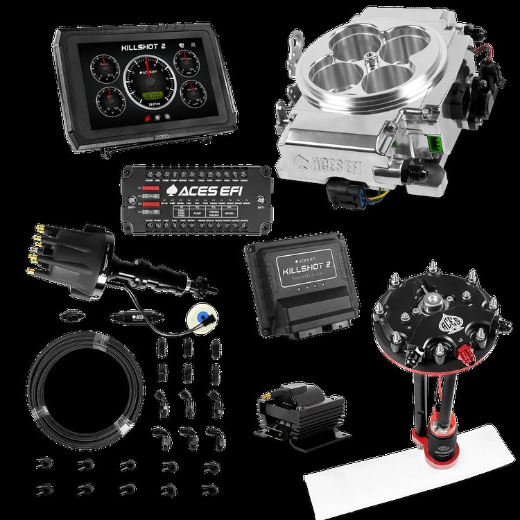 Complete Killshot 2 Pro EFI Conversion Kit for 4150-Flange Intake Manifolds [Polished]
