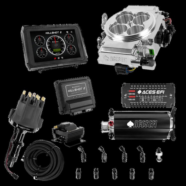 Complete Killshot 2 Pro EFI Conversion Kit for 4150-Flange Intake Manifolds [Polished]