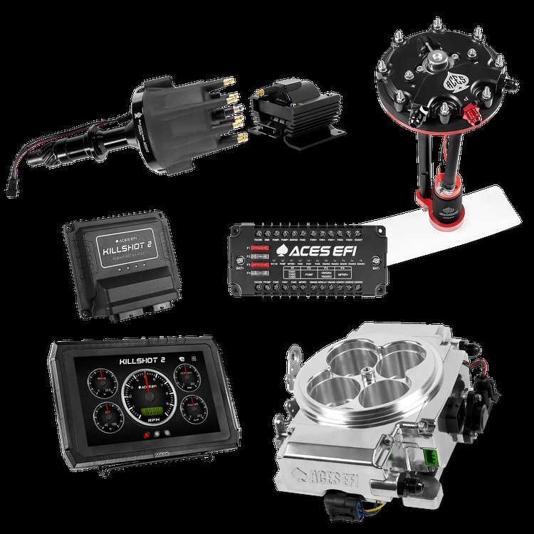 Complete Killshot 2 Pro EFI Conversion Kit for 4150-Flange Intake Manifolds [Polished]