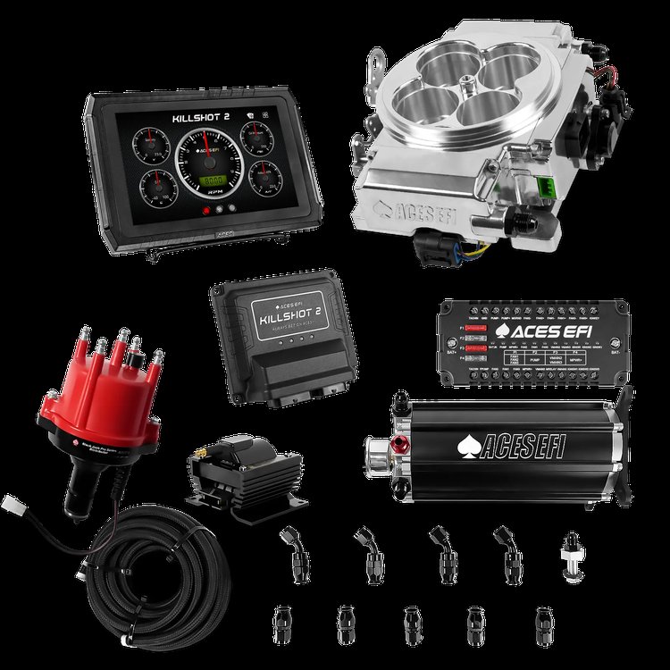 Complete Killshot 2 Pro EFI Conversion Kit for 4150-Flange Intake Manifolds [Polished]