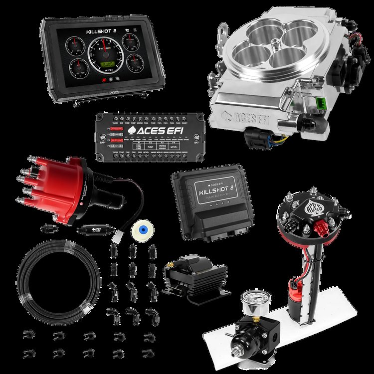 Complete Killshot 2 Pro EFI Conversion Kit for 4150-Flange Intake Manifolds [Polished]