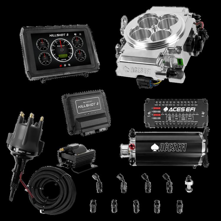 Complete Killshot 2 Pro EFI Conversion Kit for 4150-Flange Intake Manifolds [Polished]