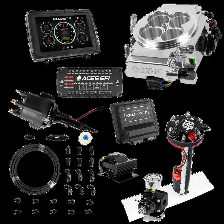 Complete Killshot 2 Pro EFI Conversion Kit for 4150-Flange Intake Manifolds [Polished]