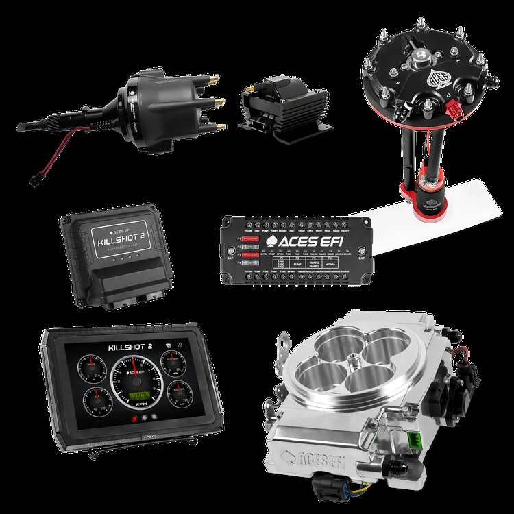 Complete Killshot 2 Pro EFI Conversion Kit for 4150-Flange Intake Manifolds [Polished]