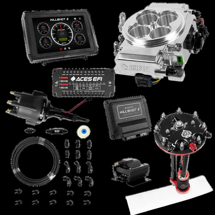 Complete Killshot 2 Pro EFI Conversion Kit for 4150-Flange Intake Manifolds [Polished]