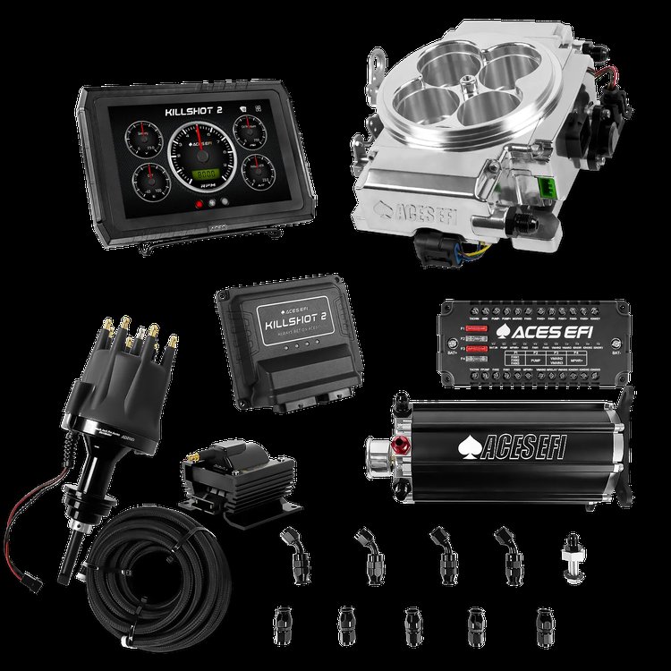 Complete Killshot 2 Pro EFI Conversion Kit for 4150-Flange Intake Manifolds [Polished]