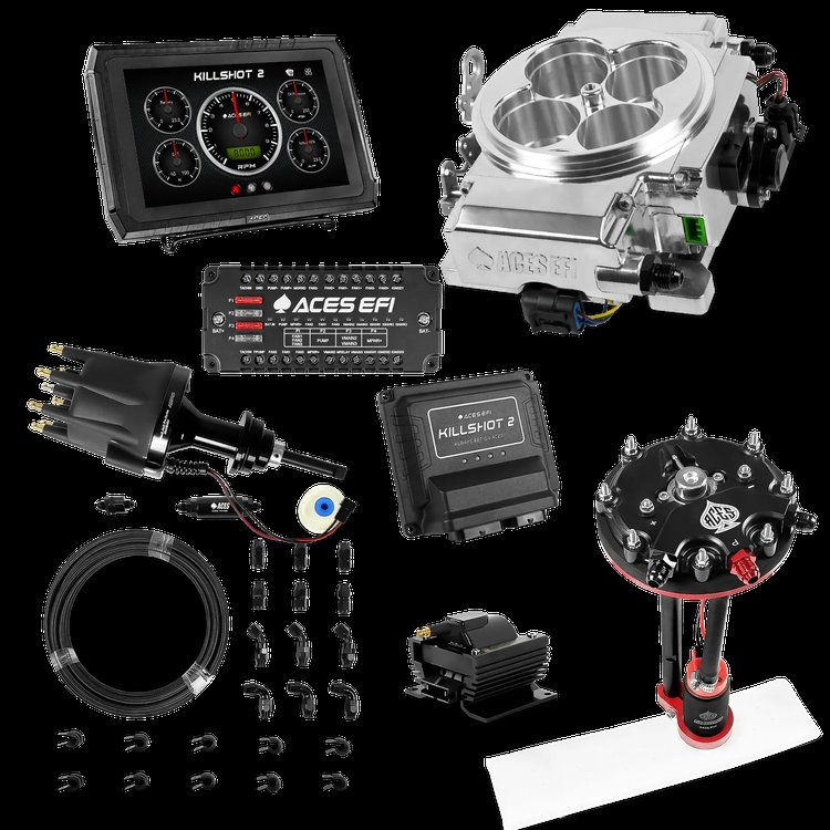 Complete Killshot 2 Pro EFI Conversion Kit for 4150-Flange Intake Manifolds [Polished]