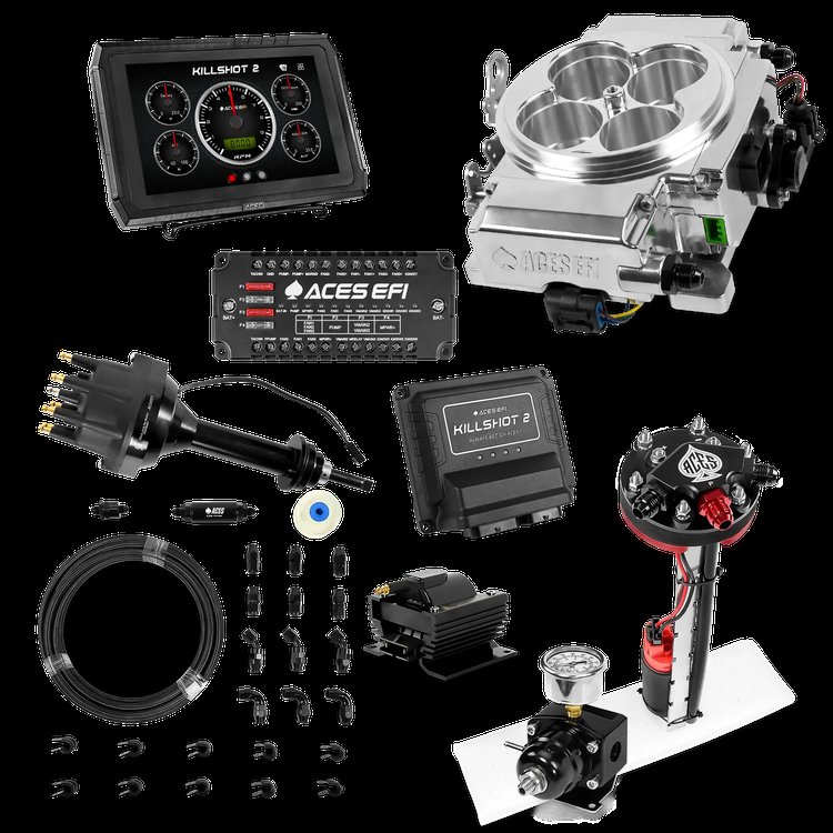 Complete Killshot 2 Pro EFI Conversion Kit for 4150-Flange Intake Manifolds [Polished]