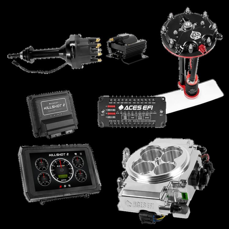 Complete Killshot 2 Pro EFI Conversion Kit for 4150-Flange Intake Manifolds [Polished]