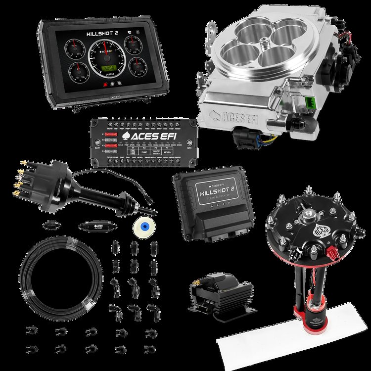 Complete Killshot 2 Pro EFI Conversion Kit for 4150-Flange Intake Manifolds [Polished]
