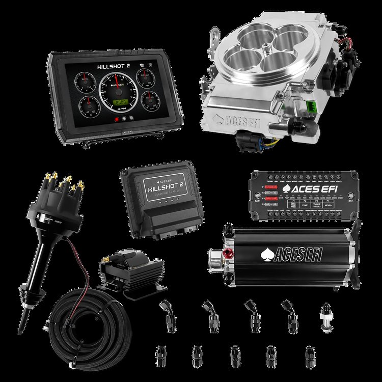 Complete Killshot 2 Pro EFI Conversion Kit for 4150-Flange Intake Manifolds [Polished]